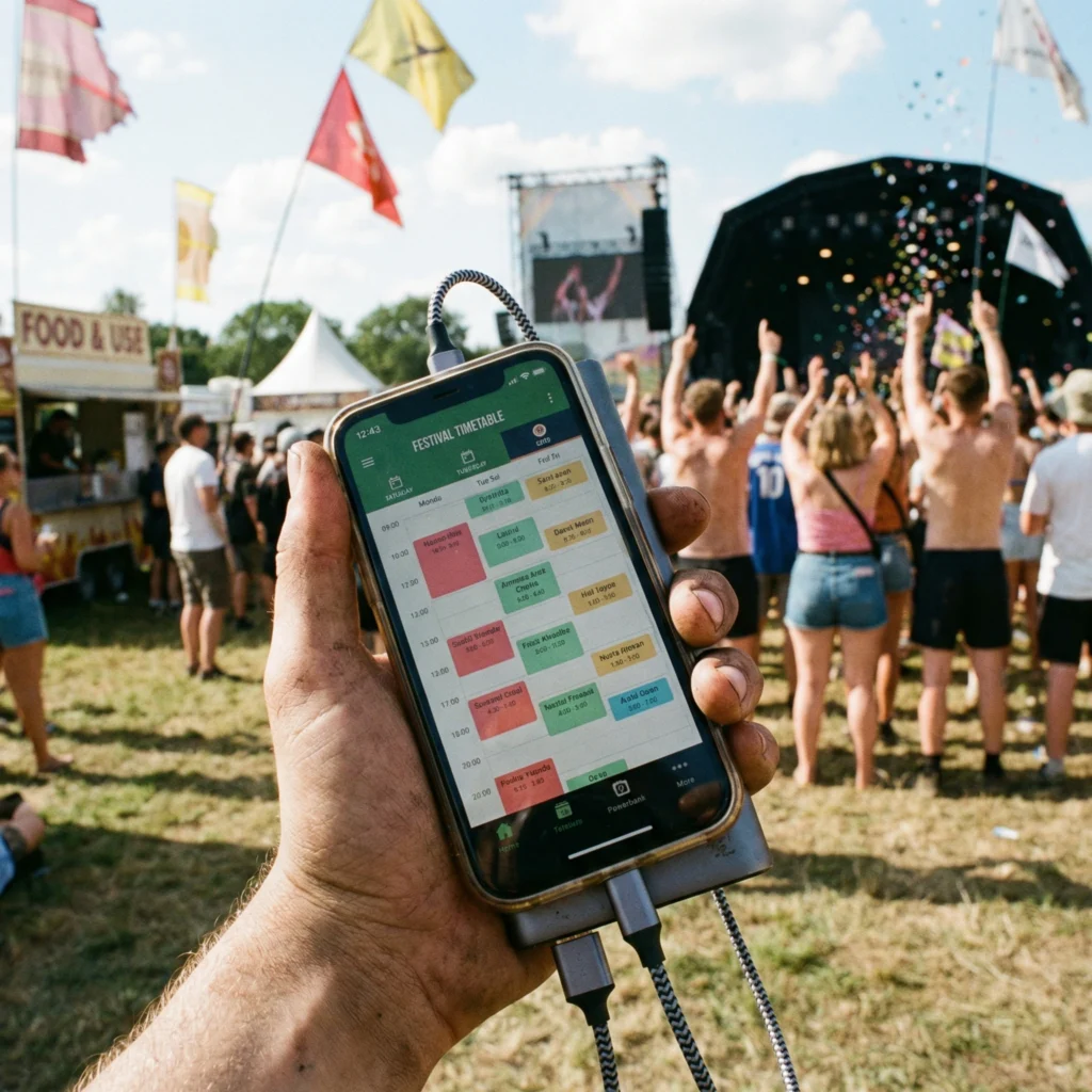 Powerbank dat de telefoont oplaadt