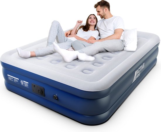 Active Era Premium 2 Persoons Luchtbed – Hoog – Ingebouwde Elektrische Pomp en Geïntegeerd Kussen – 203cm x 152.4cm x 35.5cm